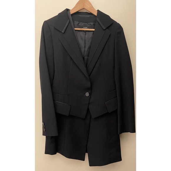 Black Tuxedo Wool & Silk Coat (Jacket+Vest) - Picture 1 of 3